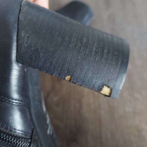 Steve Madden Got You Vintage Black Leather Mid-Calf Boots Sz 7.5 - Picture 13 of 14